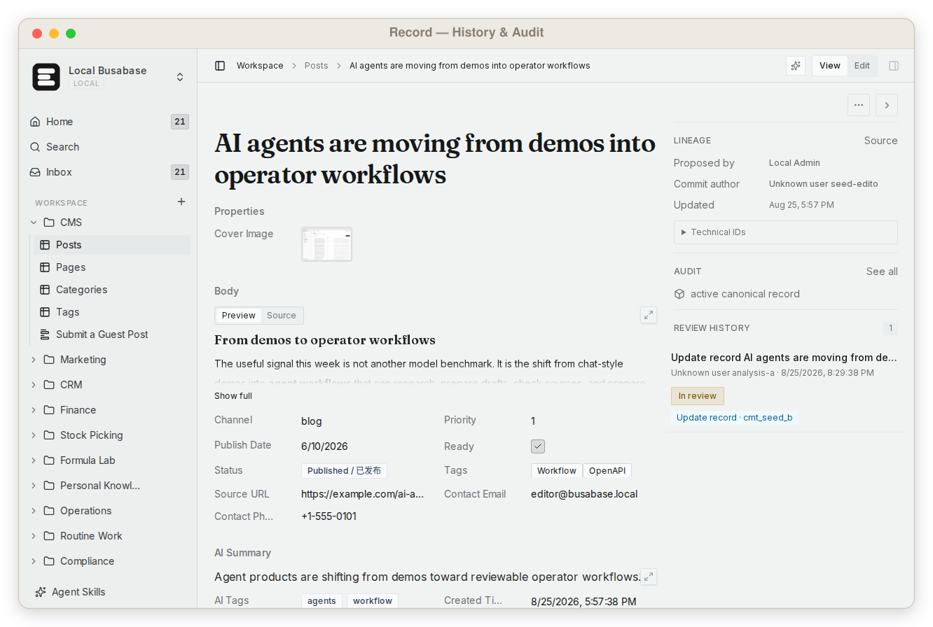 Accepted agent result with review history